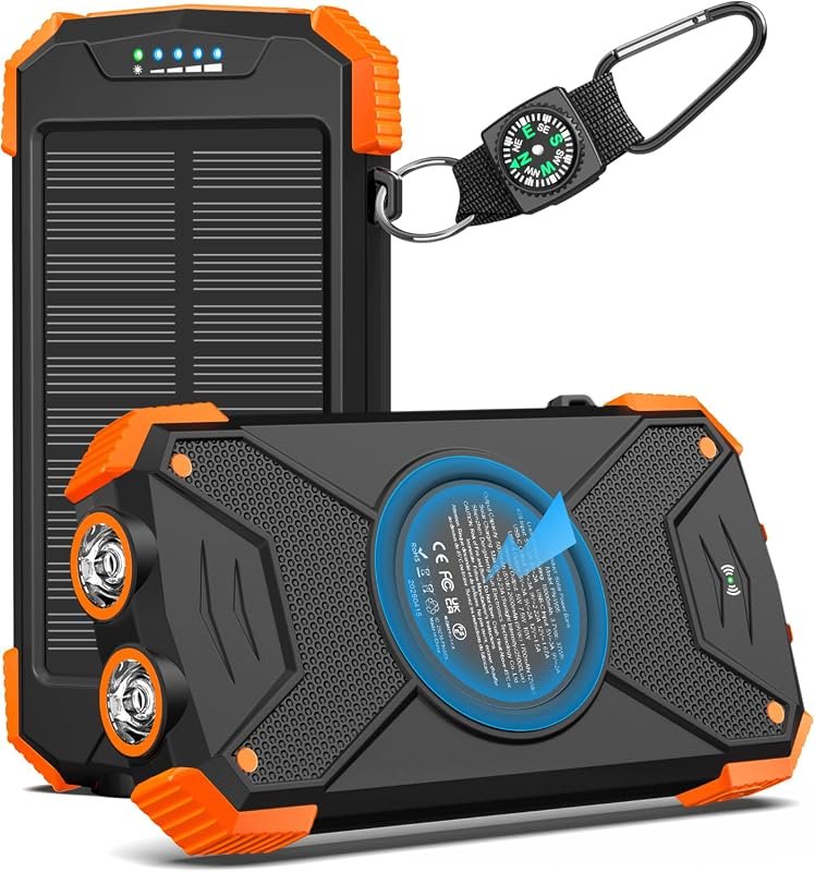BLAVOR 10000mAh Solar Power Bank with Portable Wireless Charging for C