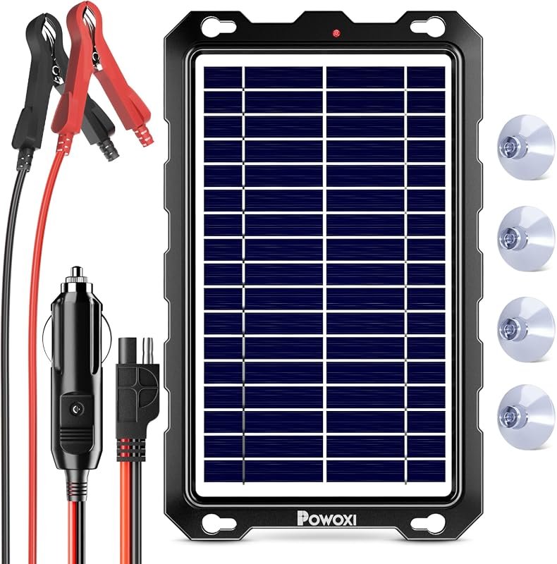 POWOXI 7.5W 12V Solar Panel Kit with Built-in Controller, Waterproof T