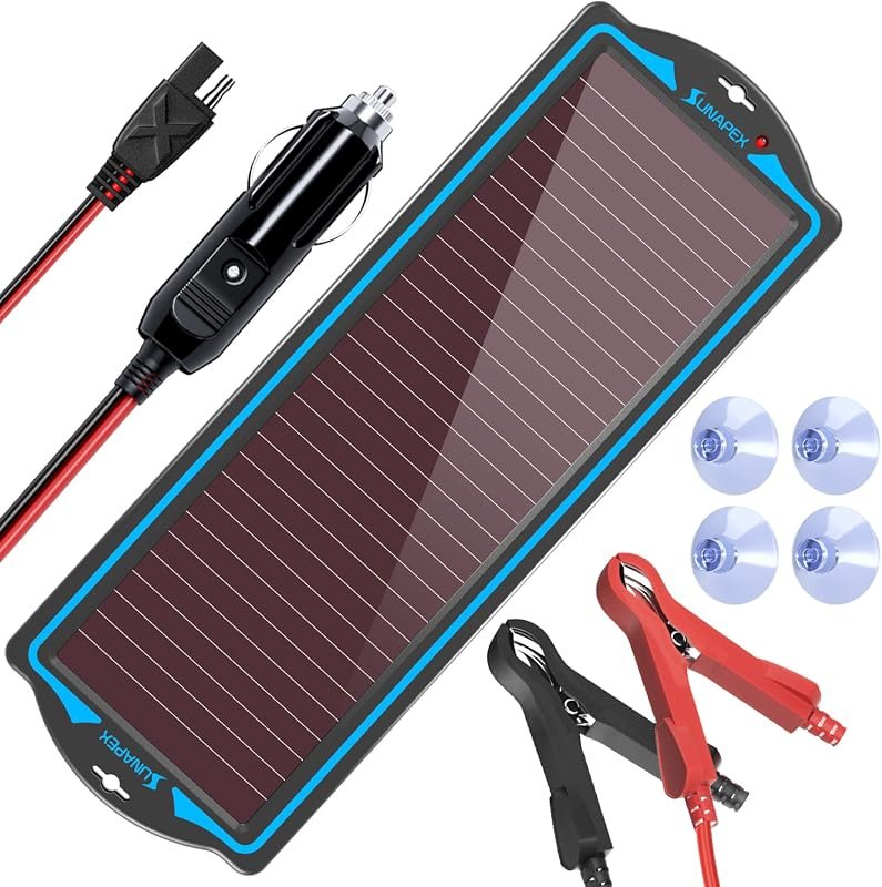 SUNAPEX 12V Solar Panel Kit with Built-in Controller, Waterproof Trick