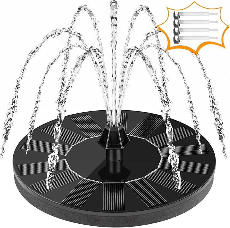 Mademax 1W Solar Bird Bath Fountain Pump for Bird Bath, Garden, Pond, 