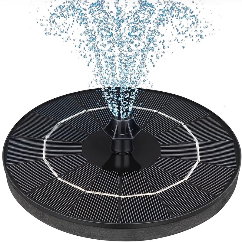 Mademax Upgraded Solar Fountain with 4 Easy-Install Nozzles and Fixer