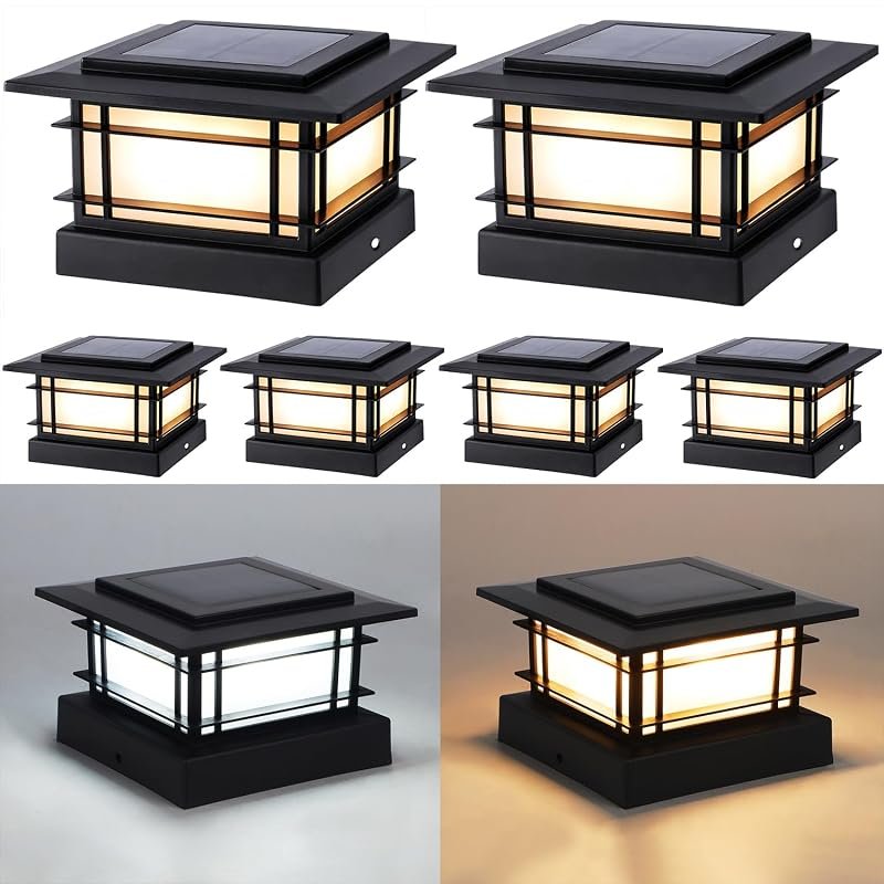Dynaming 4x4 Solar Post Cap Lights with 2 Color Modes, 6-Pack, Upgrade