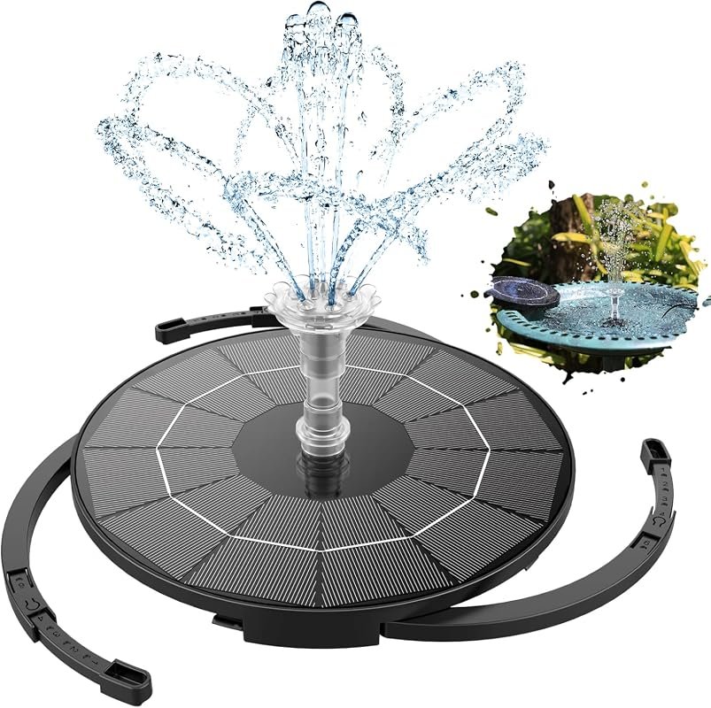 AISITIN 3.5W Solar Fountain Pump for Bird Bath with Separated Design and 8 Nozzles