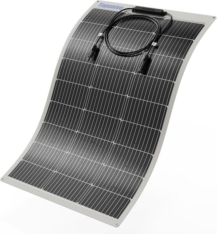 100W 12V Flexible Monocrystalline Solar Panel, 9‑Busbar, Semi‑Flexible