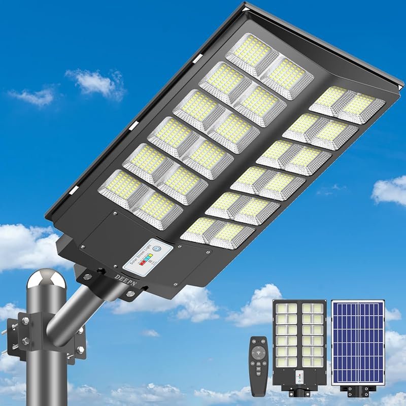 Deepn 8000W Solar Street Lights Outdoor, 480000 Lumens Dusk to Dawn, BC024