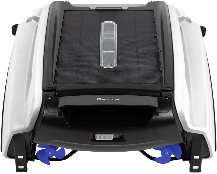 Betta SE Solar Powered Robotic Pool Skimmer with 24/7 Cleaning and Twin Salt Chlorine Tolerant Motors White