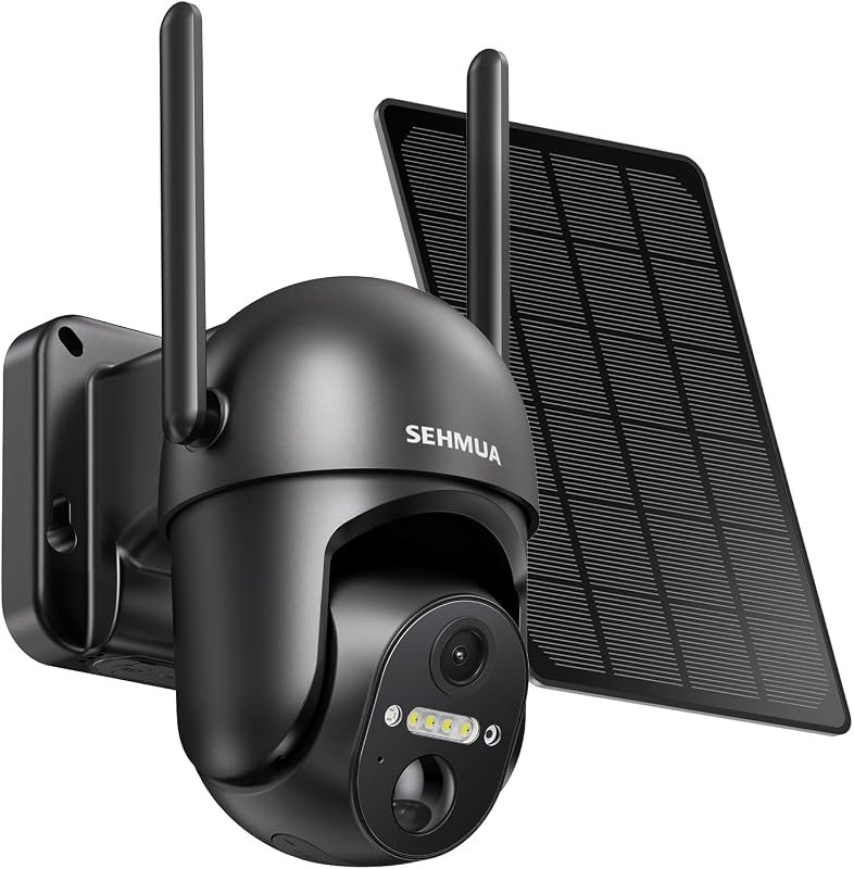 SEHMUA 2K Solar Security Cameras Wireless Outdoor, Battery-Powered, 36