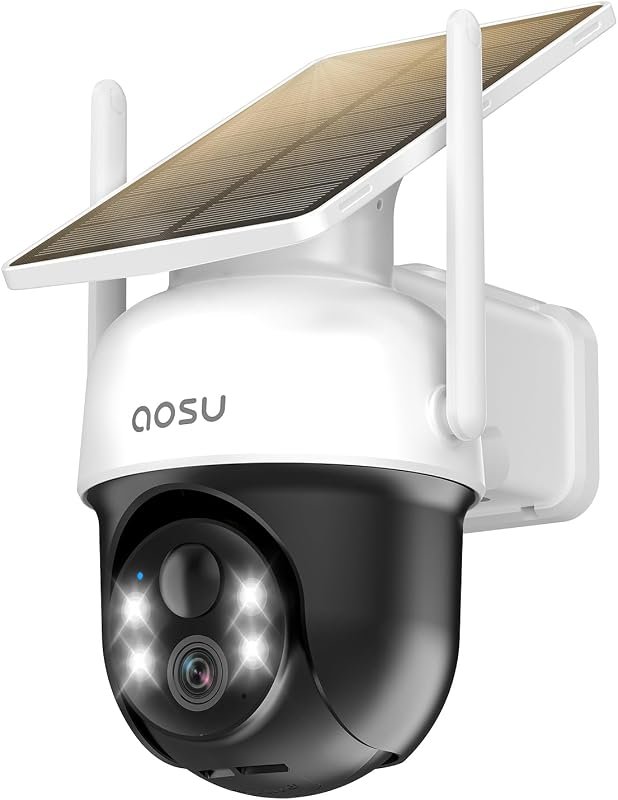 aosu Solar Camera Outdoor Wireless for Home Surveillance with Fixed So
