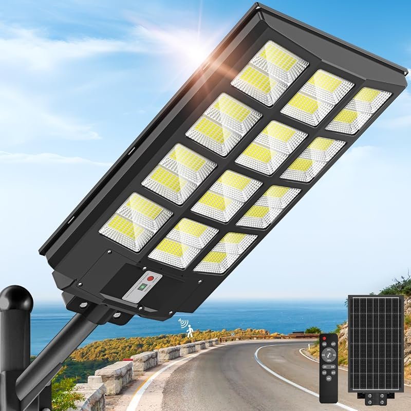 OKPRO Solar Street Light, IP66 Waterproof Outdoor Lights for Yard, Dri