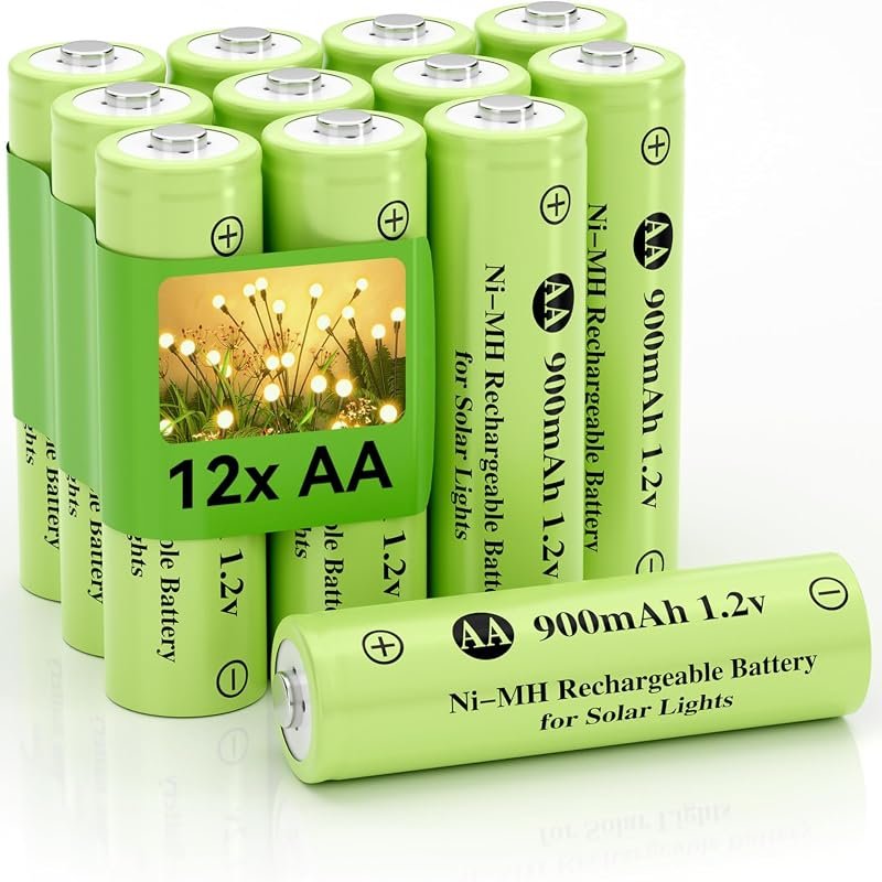 Ni-MH AA 1.2V 900mAh Rechargeable Battery for Solar Lights and Everyday Devices