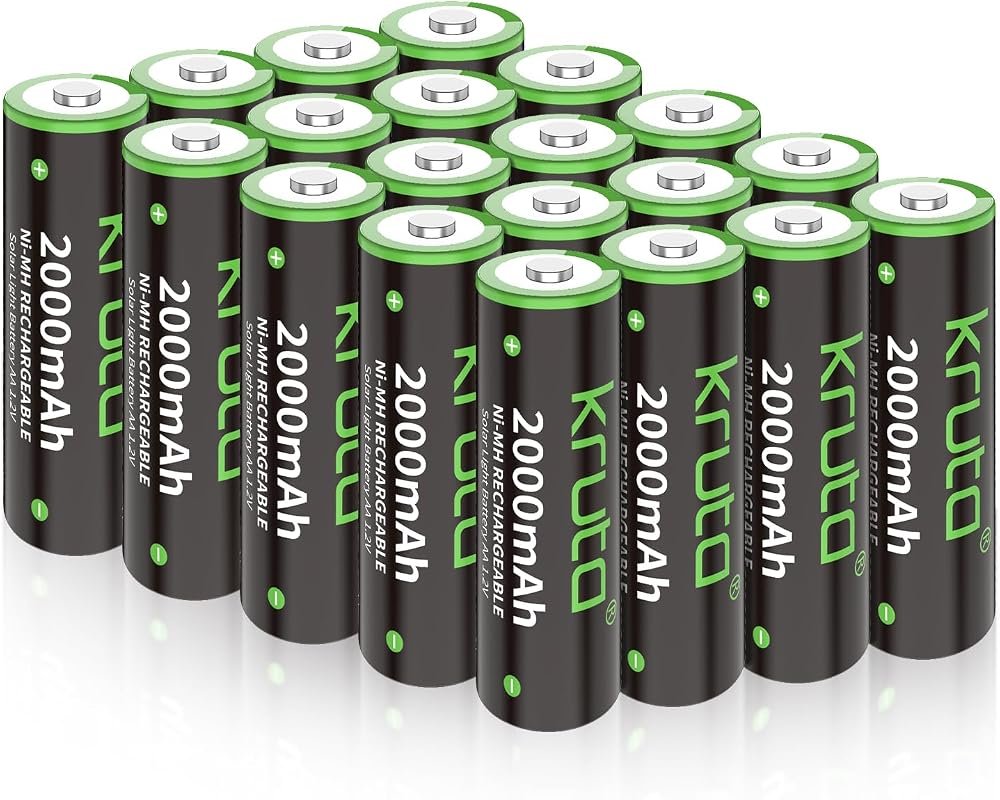 2000mAh NiMH AA Rechargeable Batteries 1.2V Double Pack, Pre‑Charged, 