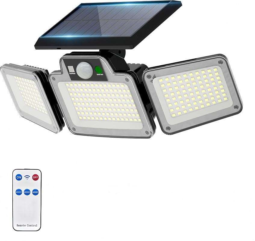 JumJam Solar Flood Lights with Motion Sensor, bright garden security i