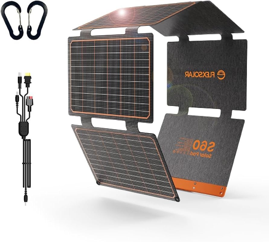 FlexSolar 60W Foldable Solar Panel Charger – IP67 Waterproof, Compact 