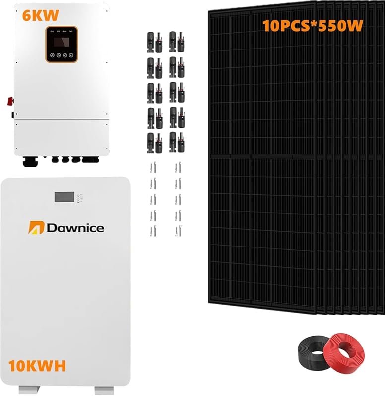 10kWh Hybrid Home Solar Storage Kit – 10 × 550W Panels, 6kW Split‑Phas