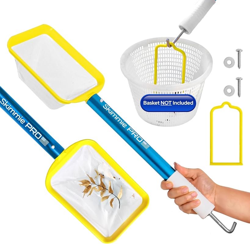 Skimmie Pro 22.5-Inch Pool Skimmer: Lightweight Fine Mesh Net with Sta
