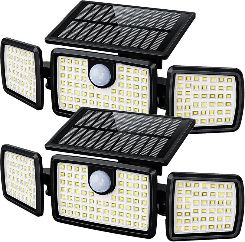 MIHANI 2500‑LM Solar Flood Lights – 270° Wide‑Angle Motion Sensor Secu