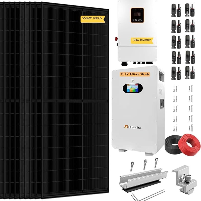10kW Hybrid Grid Solar Kit – 10 × 555W Panels, 48V Split‑Phase 10kW In