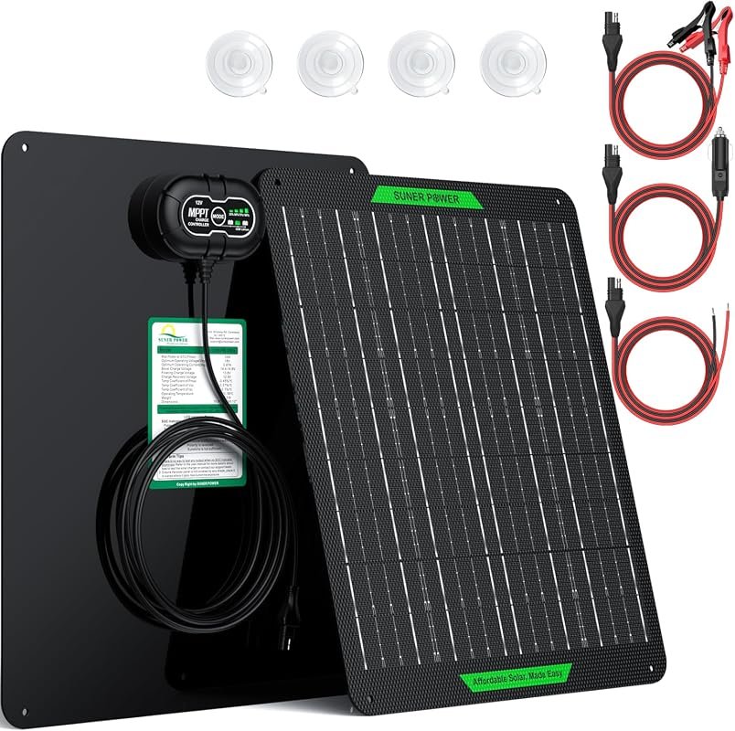 SUNER POWER 20W Waterproof 12V Solar Charger & Maintainer PRO with MPP