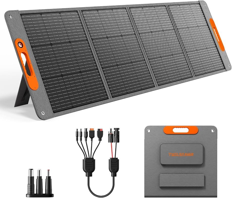 200W Portable Solar Panel for Power Stations – 24% Efficient, ETFE Foldable with Type-C 60W QC3.0