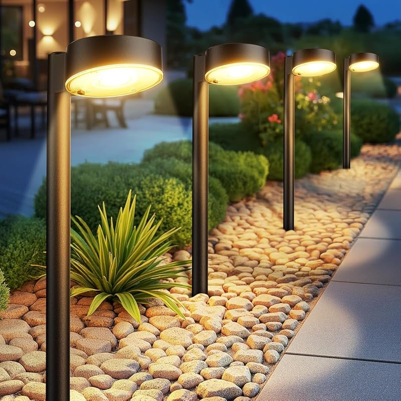 Ahaorigin 8‑Pack Outdoor Solar Pathway Lights – Warm White, 12 Bright 