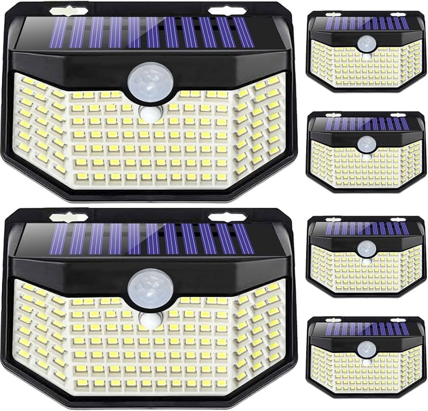 HMCITY 120‑LED Solar Lights – Motion Sensor, 3 Modes, IP65 Waterproof,