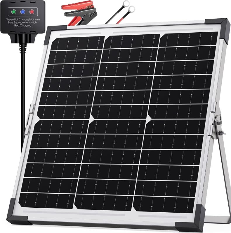 20W 12V Solar Charger & Maintainer Kit with IP68 Controller and Overch
