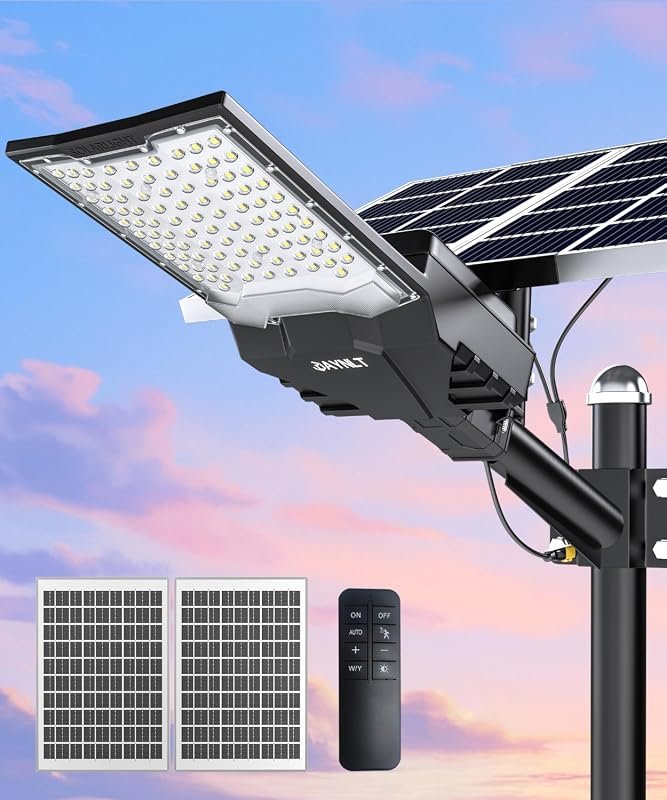 JAYNLT X-18000W Solar Street Lights Outdoor for Commercial Parking Lot Lighting and Security