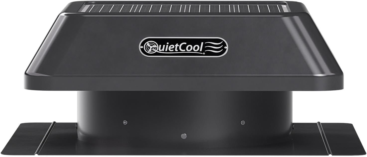 Quietcool AFR SLR-25 Roof Mount Attic Fan, 25W Panel Included Inverter