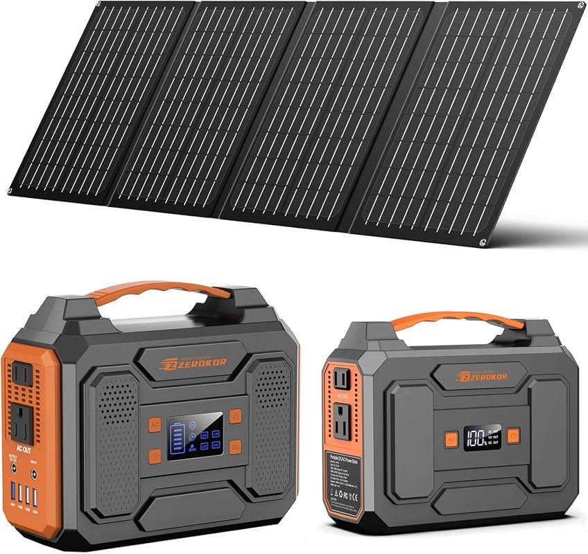 300W Portable Solar Generator includes 40W foldable panel, 110V AC out
