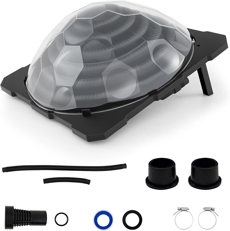 DORTALA Solar Dome Pool Heater – Heating Coil, Foldable Legs, Rotatabl