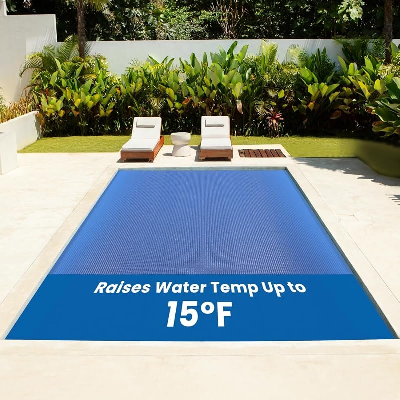 Sun2Solar Solar Pool Cover 16 Mil for 18 x 36 Ft Blue, High-Quality Bu