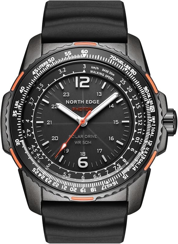 Photon Solar Powered Pilot Watch for Men — Military-Style Sport Timepi