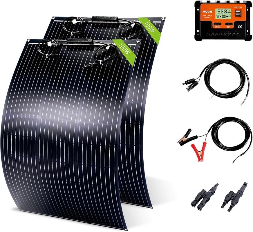 Much 200W Flexible Monocrystalline Solar Kit with 12V output and 30A P