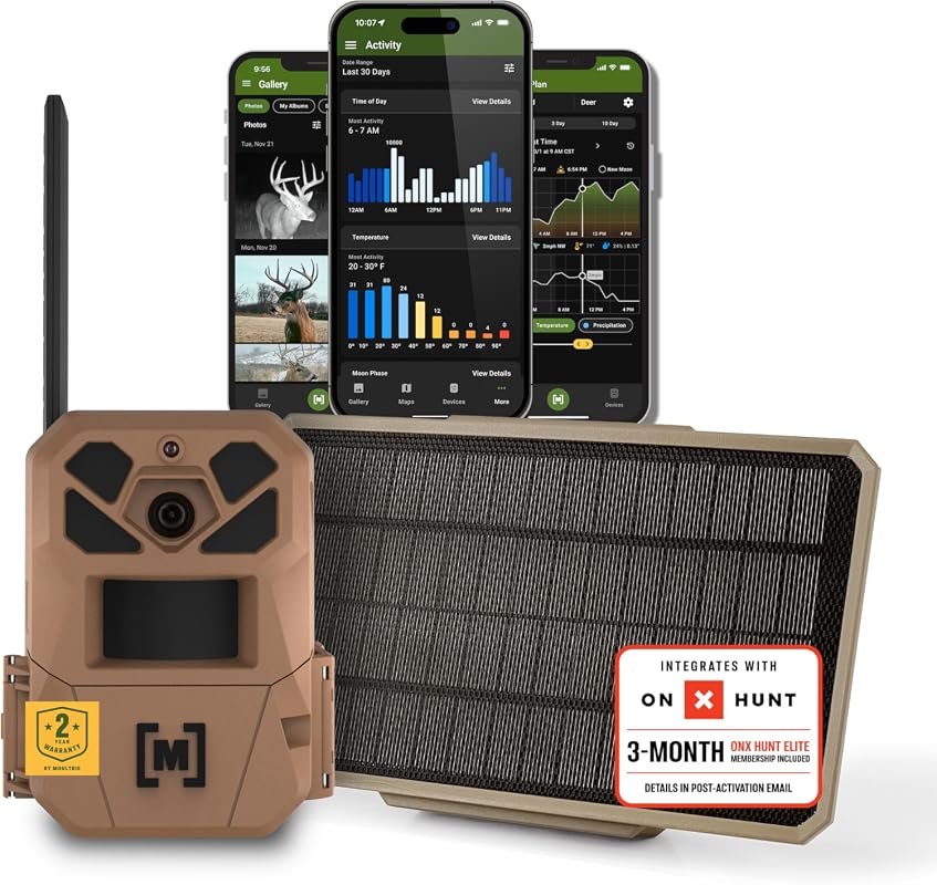 Moultrie Edge 3 Cellular Trail Camera includes 3.4W Solar Power Pack, 