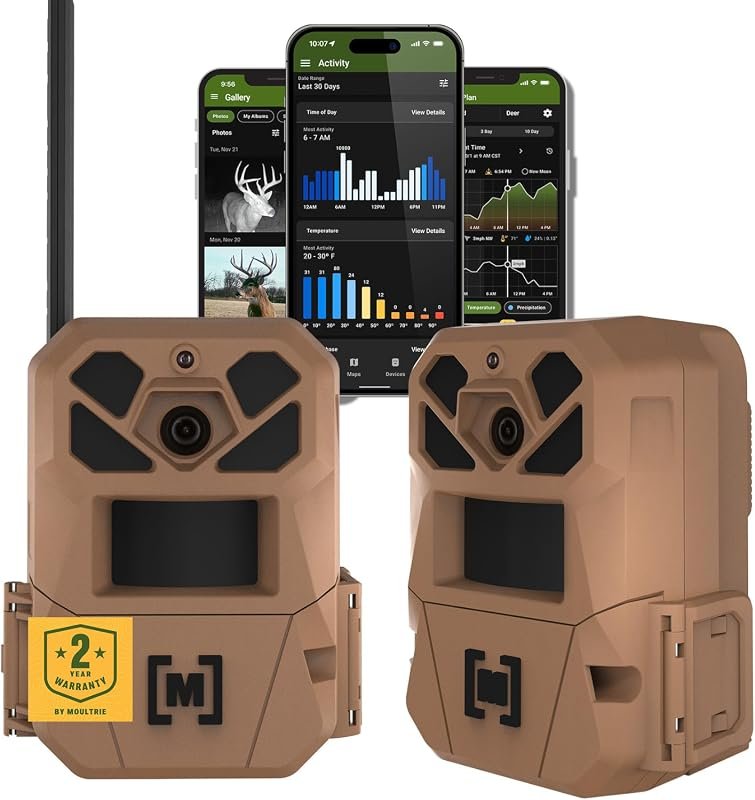 Moultrie Edge 3 Cellular Trail Camera 2‑Pack with 40MP Photos, 0.5‑Sec