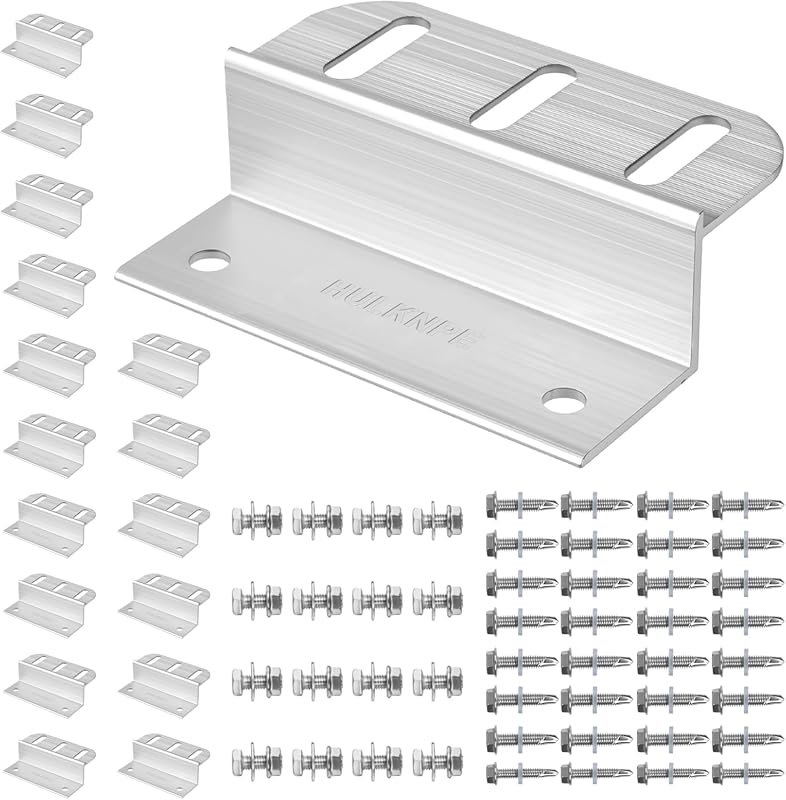 Z Brackets 16‑Pack Solar Panel Mounting Kit, heavy‑duty corrosion‑resi