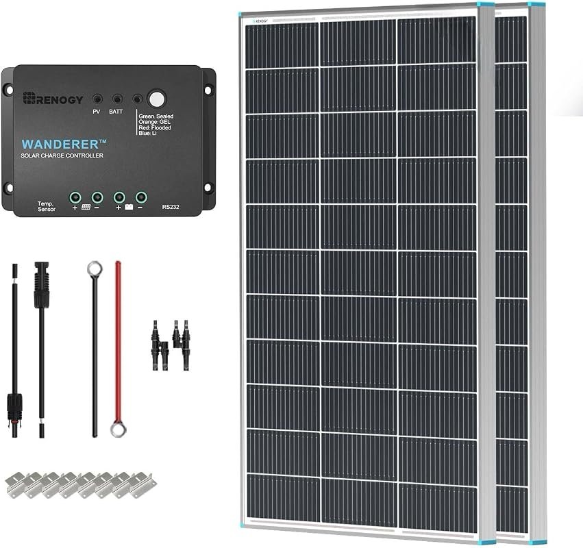 Renogy 200W Solar Panel Kit – 12V Starter Set with 30A PWM Charge Cont