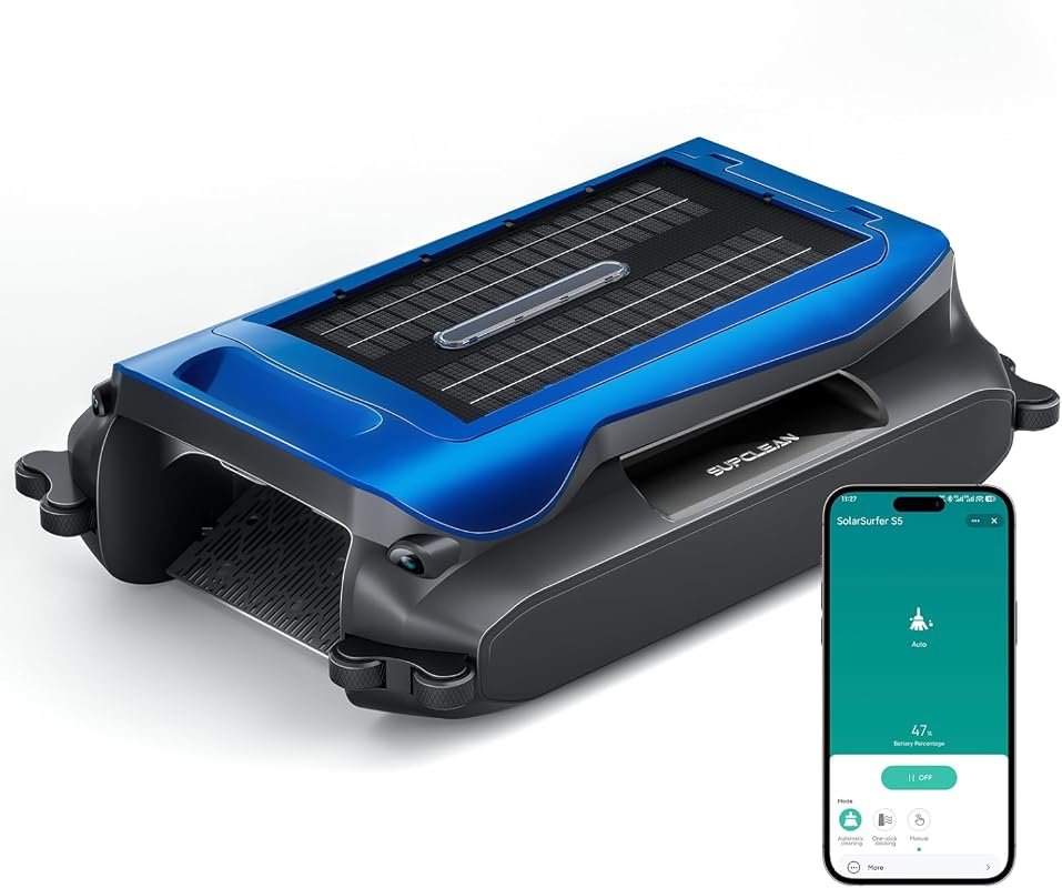 24/7 Solar Powered Electric Pool Skimmer Robot with App Support for Ab