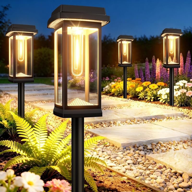 8‑Pack Upgraded Solar Pathway Lights – Waterproof IP65, 15‑Hour Bright