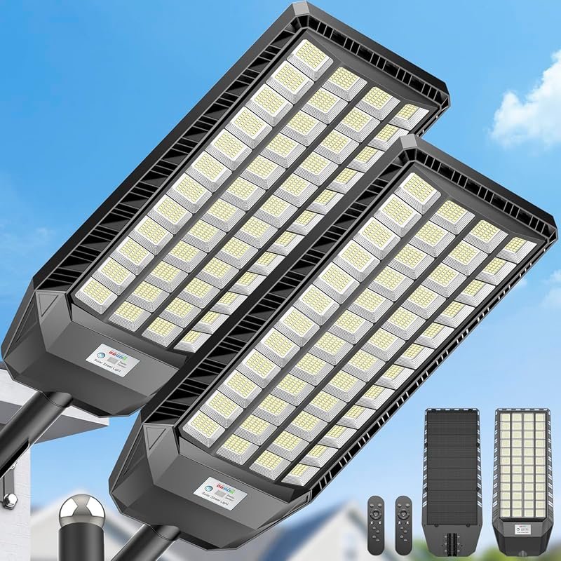 Deepn Upgraded 15000W Solar Street Lights Outdoor with Motion Sensor, Model TW048