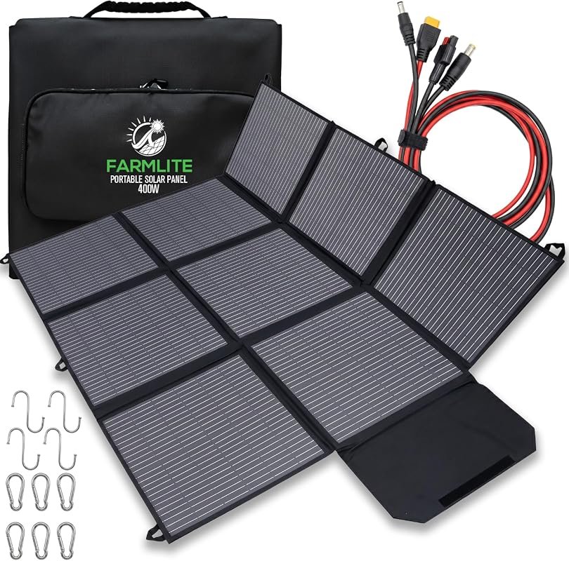 FarmLite 400W Portable Solar Panel for Power Stations with 25% Efficie