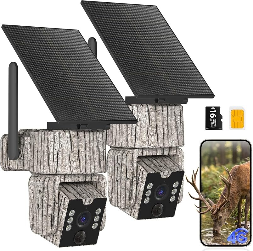 4G LTE Solar Trail Camera PTZ Game Cam with Night Vision, Auto‑Trackin