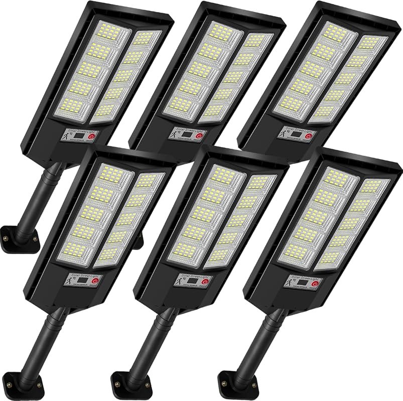 Solar Street Light Waterproof 6-Pack with Motion Sensor and Remote for Yard, Driveway