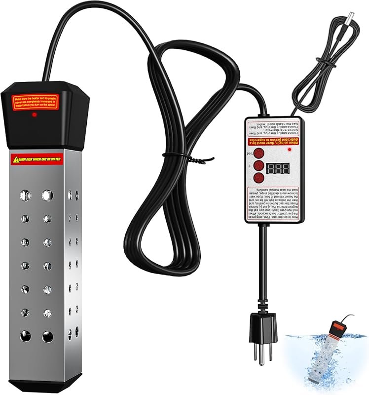Immersion 2000W Water Heater – Electric Bucket with Thermostat, Auto S