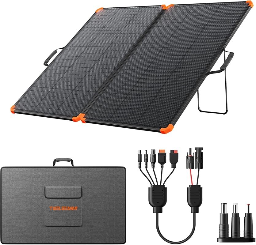 HPBC 250W Portable Solar Panel for Power Station RV Outdoor Backup