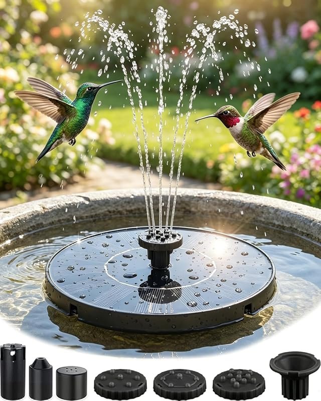 2026 Upgrade 1.4W Solar Fountain Pump with 7 Nozzles