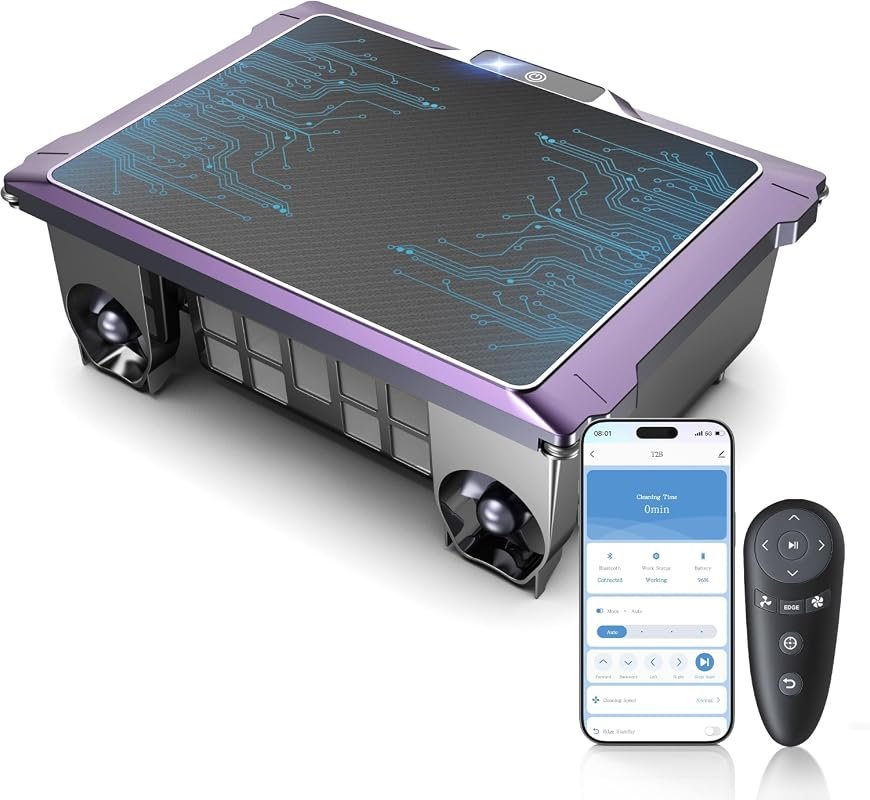 Solar Pool Skimmer Robot with App and Remote, 24/7 Automatic Surface C