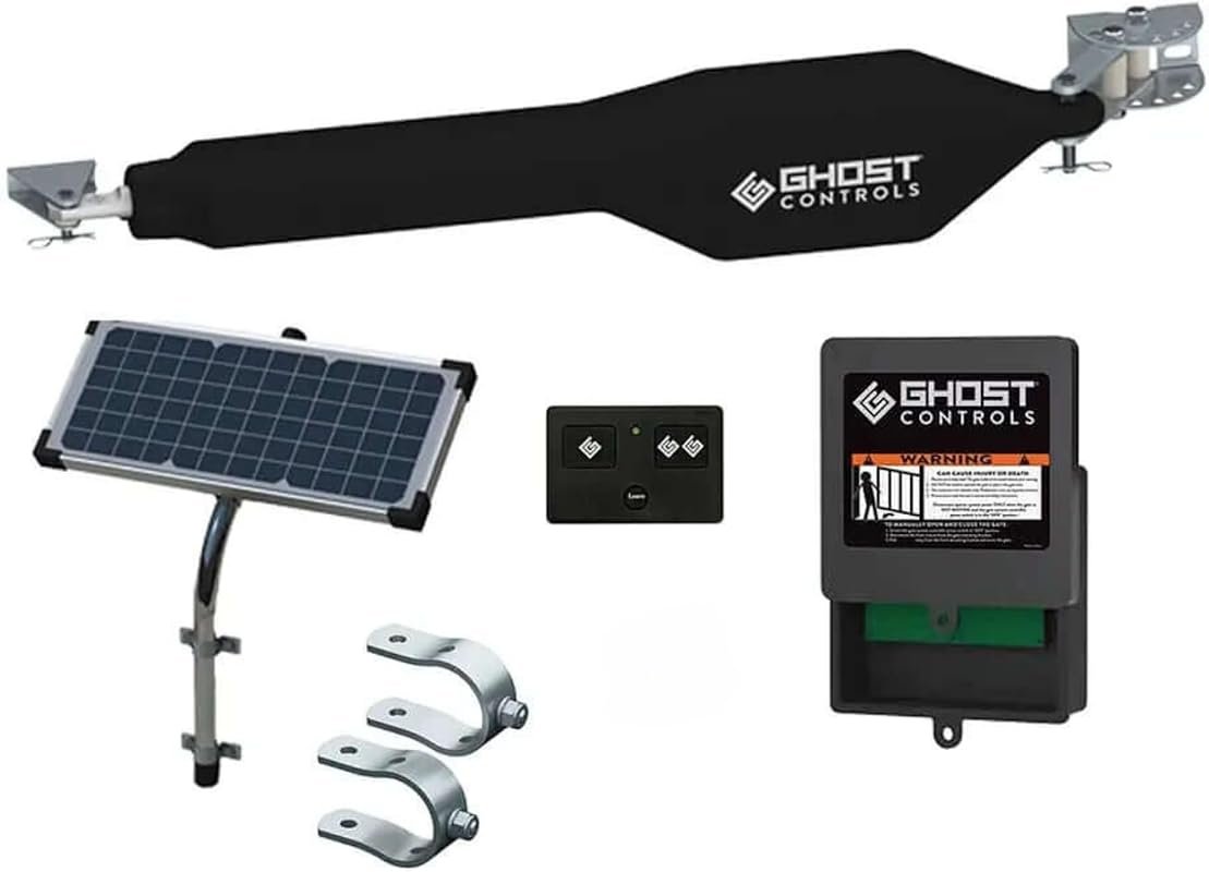 GHOST CONTROLS Solar Heavy-Duty Automatic Gate Opener Kit for Driveway