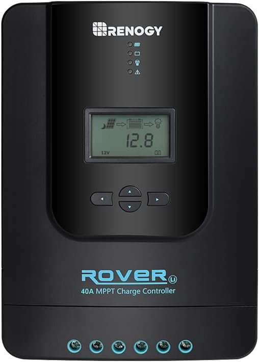 Renogy Rover 40A MPPT Solar Charge Controller with Auto LCD, 12V/24V, Gel & Lithium