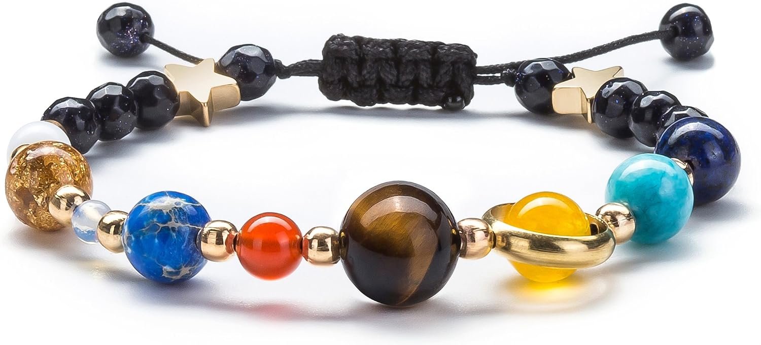 Fesciory Solar System Bracelet for Women with Galaxy Beads, Unisex Fri